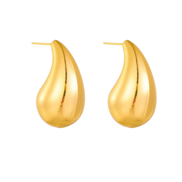 Wholesale Titanium Steel Goldplated Geometric Water Drop Earrings For Women