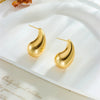Wholesale Titanium Steel Goldplated Geometric Water Drop Earrings For Women