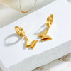 Wholesale Titanium Steel Goldplated Insect Retro Animal Style Butterfly Pendant Earrings