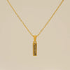 Wholesale Titanium Steel Goldplated Jewelry With Bark Pattern And English Letter Pendant Necklace Fashion Style Unisex