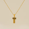Wholesale Titanium Steel Goldplated Jewelry With Bark Pattern And English Letter Pendant Necklace Fashion Style Unisex