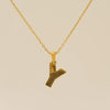 Wholesale Titanium Steel Goldplated Jewelry With Bark Pattern And English Letter Pendant Necklace Fashion Style Unisex