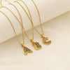 Wholesale Titanium Steel Goldplated Jewelry With Bark Pattern And English Letter Pendant Necklace Fashion Style Unisex