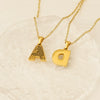Wholesale Titanium Steel Goldplated Jewelry With Bark Pattern And English Letter Pendant Necklace Fashion Style Unisex