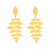 Wholesale Titanium Steel Goldplated Leaf Earrings Retro Elegant And Creative Design