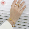 Wholesale Titanium Steel Goldplated Love Shape Jewelry Set Including Adjustable Coil Bracelet And Trendy Ring