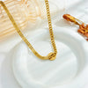Wholesale Titanium Steel Goldplated Necklace With Rhinestone Chain Irregular Stitching Round Shape And Printed Pattern For Women