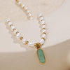 Wholesale 316L Stainless Steel Goldplated Pendant Necklace With Freshwater Pearl For Women Fashion Style
