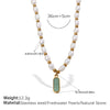 Wholesale 316L Stainless Steel Goldplated Pendant Necklace With Freshwater Pearl For Women Fashion Style