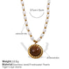 Wholesale 316L Stainless Steel Goldplated Pendant Necklace With Freshwater Pearl For Women Fashion Style