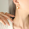 Wholesale 316L Stainless Steel Goldplated Plain Hoop Earrings Geometric Style For Women