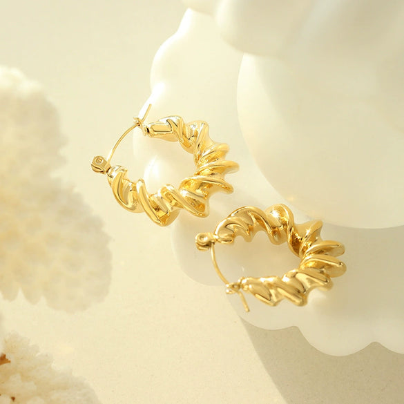 Wholesale 316L Stainless Steel Goldplated Ushape Personality Earrings