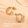 Wholesale Titanium Steel Halfopen Small C Geometric Twisted Earrings With Vacuum Electroplating In Furnace Unisex Design