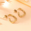 Wholesale Titanium Steel Halfopen Small C Geometric Twisted Earrings With Vacuum Electroplating In Furnace Unisex Design