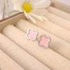 Wholesale Titanium Steel Handmade Fourleaf Clover And Flower Style Women's Jewelry Necklace Earrings Bracelet