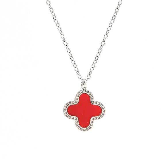 Wholesale Titanium Steel Handmade Fourleaf Clover And Flower Style Women's Jewelry Necklace Earrings Bracelet