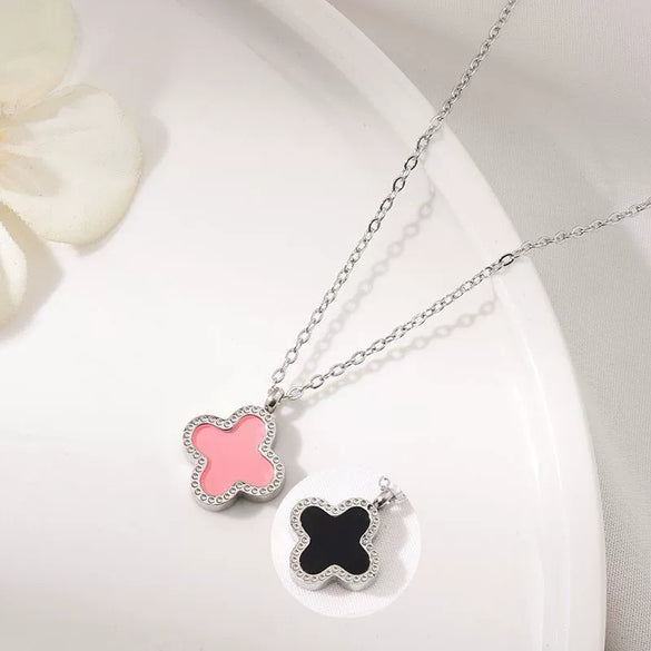 Wholesale Titanium Steel Handmade Fourleaf Clover And Flower Style Women's Jewelry Necklace Earrings Bracelet