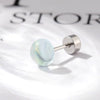 Wholesale Titanium Steel Handmade Geometric Sweet Women's Imitation Moonstone Screw Earrings