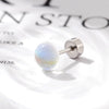 Wholesale Titanium Steel Handmade Geometric Sweet Women's Imitation Moonstone Screw Earrings
