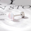 Wholesale Titanium Steel Handmade Geometric Sweet Women's Imitation Moonstone Screw Earrings