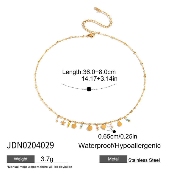 Wholesale Titanium Steel Heart And Geometric Shaped Necklace For Women With Plating Process Featuring A Touch Of Luxury And A Niche Design