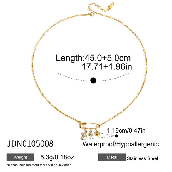 Wholesale Titanium Steel Heart And Geometric Shaped Necklace For Women With Plating Process Featuring A Touch Of Luxury And A Niche Design