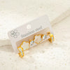 Wholesale Titanium Steel Heart Bow Zircon Earrings Set With Electroplating For Women In Simple Geometric Style