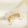 Wholesale Titanium Steel Heart Bow Zircon Earrings Set With Electroplating For Women In Simple Geometric Style