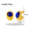 Wholesale Titanium Steel Heart Cshaped Light Luxury Earrings With Diamond Oil Painting Pattern And Electroplating Process For Women