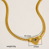 Wholesale Titanium Steel Heart Drop Shape Cuban Chain Necklace With 18K Real Gold Electroplated Light Luxury Hip Hop Style