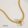 Wholesale Titanium Steel Heart Drop Shape Cuban Chain Necklace With 18K Real Gold Electroplated Light Luxury Hip Hop Style