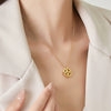 Wholesale Titanium Steel Heart Four Leaf Clover Magnetic Deformation Women's Necklace Electroplated 18K Gold Color Protected O Chain
