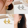 Wholesale Titanium Steel Heart Geometric Earrings For Women With Electroplating Processing