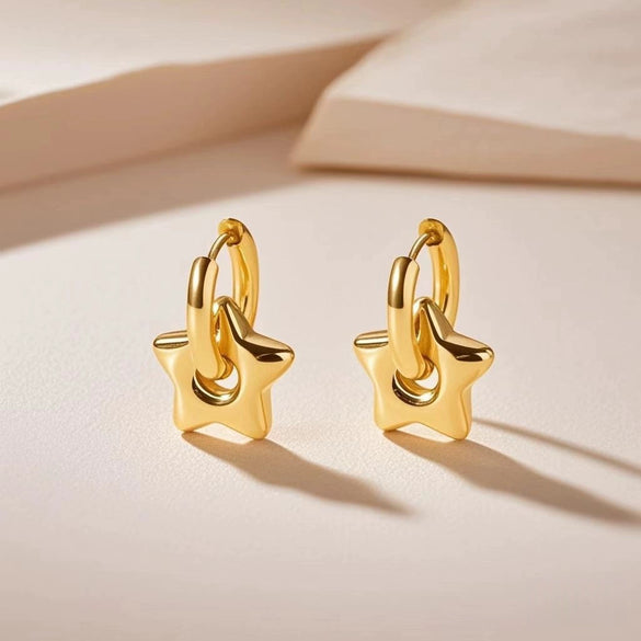 Wholesale Titanium Steel Heart Geometric Earrings For Women With Electroplating Processing