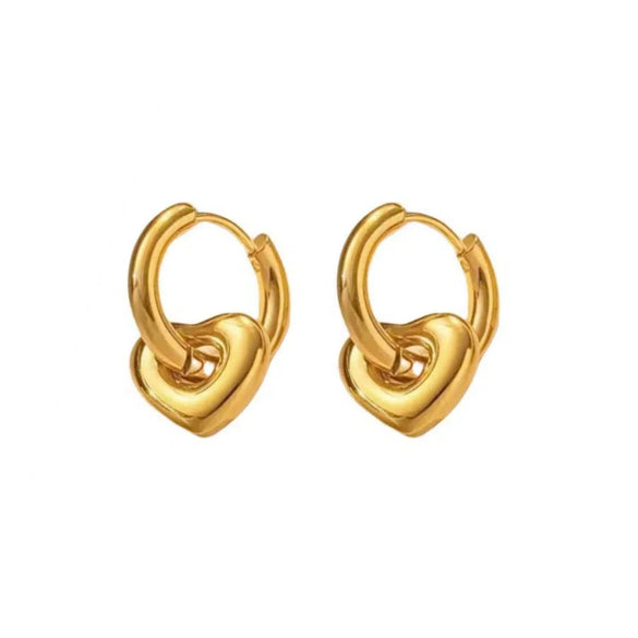 Wholesale Titanium Steel Heart Geometric Earrings For Women With Electroplating Processing