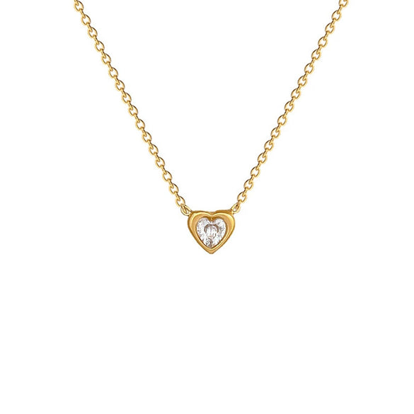 Wholesale Titanium Steel Heart Geometric Style Electroplated Necklace
