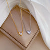 Wholesale Titanium Steel Heart Geometric Style Electroplated Necklace
