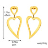 Wholesale Titanium Steel Heart Pattern Gold Plated Electroplated Women's Pendant Earrings