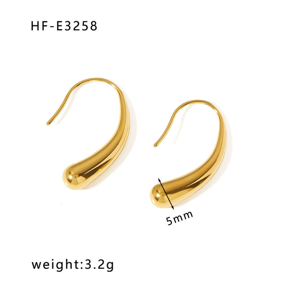 Wholesale Titanium Steel Heart Pendant Earrings With 18K Gold Plated Electroplating Exaggerated And High Sense Temperament Ins Fashion
