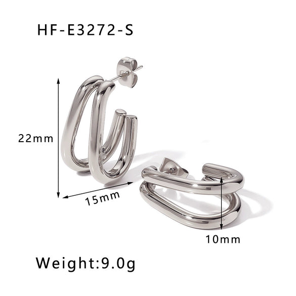 Wholesale Titanium Steel Heart Pendant Earrings With 18K Gold Plated Electroplating Exaggerated And High Sense Temperament Ins Fashion