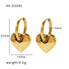 Wholesale Titanium Steel Heart Pendant Earrings With 18K Gold Plated Electroplating Exaggerated And High Sense Temperament Ins Fashion