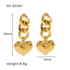 Wholesale Titanium Steel Heart Pendant Earrings With 18K Gold Plated Electroplating Exaggerated And High Sense Temperament Ins Fashion