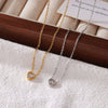 Wholesale Titanium Steel Heart Pendant Necklace For Women Electroplated Minimalist O Chain