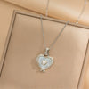 Wholesale Titanium Steel Heart Pendant Necklace With Geometric Design And Snake Bone Chain Electroplated For Women