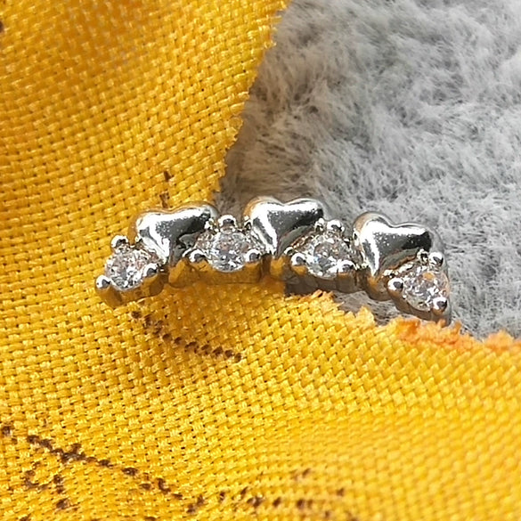 Wholesale Titanium Steel Heart Shape Diamond Ear Bone Nail Piercing Jewelry