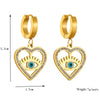Wholesale Titanium Steel Heart Shape Diamondembedded Electroplated Women's Fashion Pendant Earrings