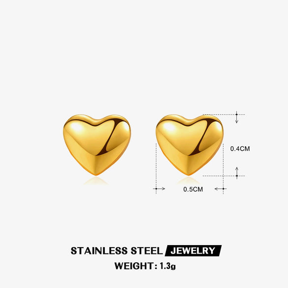 Wholesale Titanium Steel Heart Shape Electroplated Earrings For Women In Ins Style