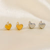 Wholesale Titanium Steel Heart Shape Electroplated Earrings For Women In Ins Style