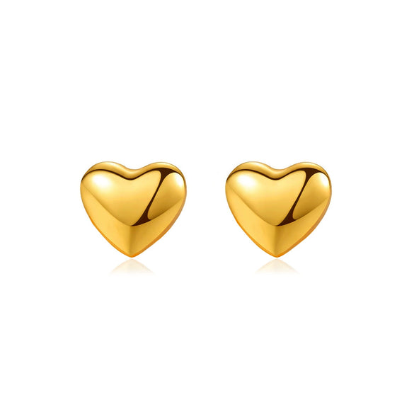 Wholesale Titanium Steel Heart Shape Electroplated Earrings For Women In Ins Style