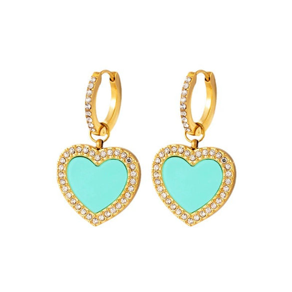 Wholesale Titanium Steel Heart Shape Electroplated Women's Earrings Simple And Light Luxury Design